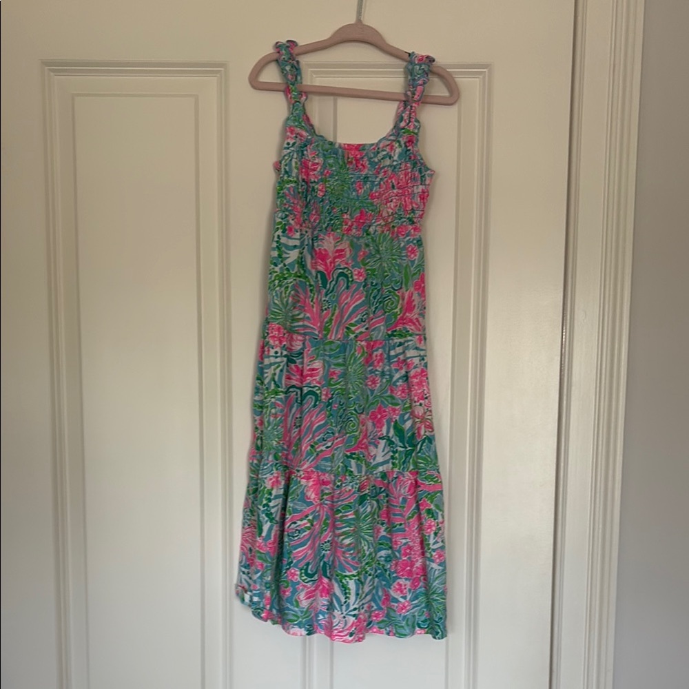Lilly Pulitzer girls maxi floral print dress